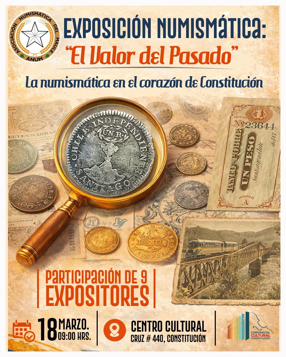 REVIVEN LA HISTORIA DE CHILE, A TRAVÉS MONEDAS EN LA EXPOSICIÓN “EL VALOR DEL PASADO: LA NUMISMÁTICA EN EL CORAZÓN DE CONSTITUCIÓN:”