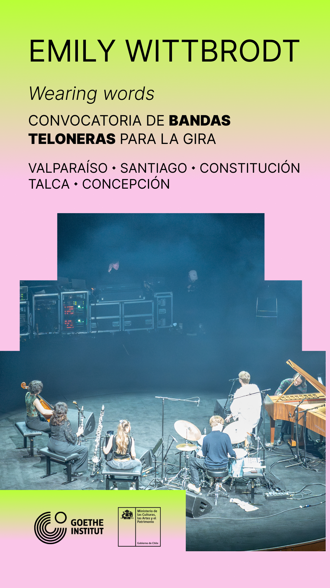 DIFUNDEN CONVOCATORIA ABIERTA PARA BANDAS LOCALES QUE DESEEN TELONEAR A LA DESTACADA ARTISTA ALEMANA EMILY WITTBRODT